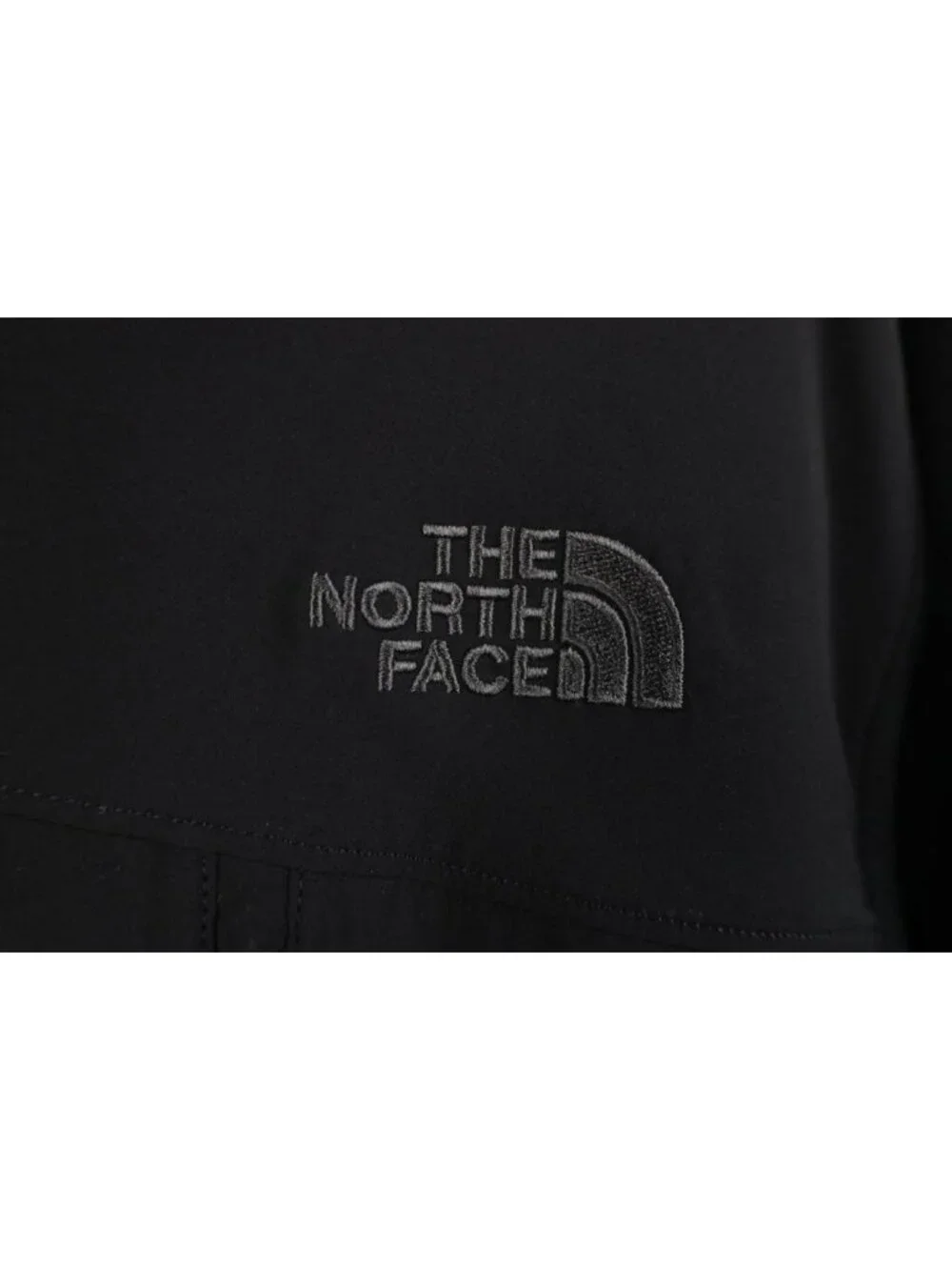 The North Face Mens Medium Spell Out Norris Full Zip Fleece Jacket Heather Black